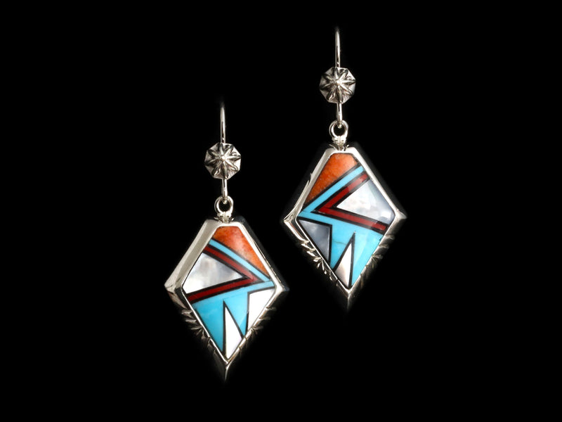 Sterling and Inlay Earrings