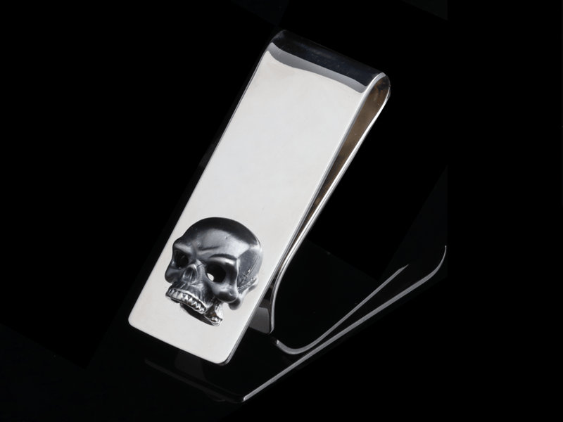 Sterling Skull Money Clip - HardwareForGentlemen.com