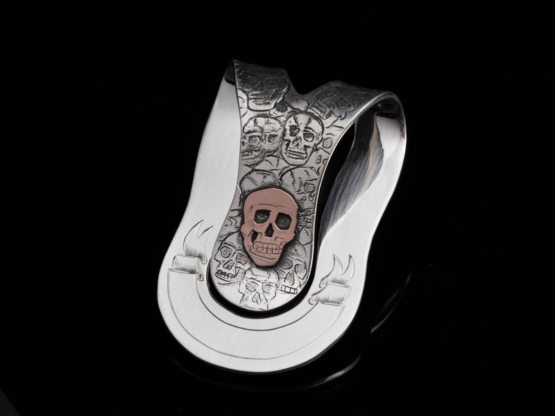 Big Wad Gold Skull Money Clip - HardwareForGentlemen.com