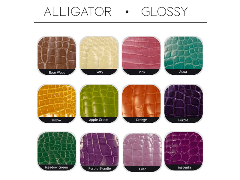 Glossy Classic Alligator Belt Straps, 12 Colors 2 (Special Order)