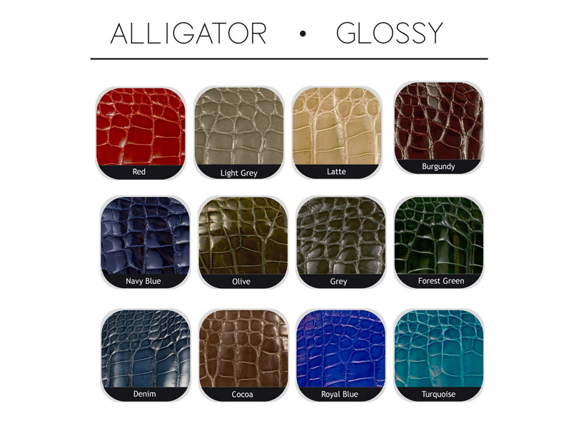 Glossy Classic Alligator Belt Straps, 12 Colors (Special Order)