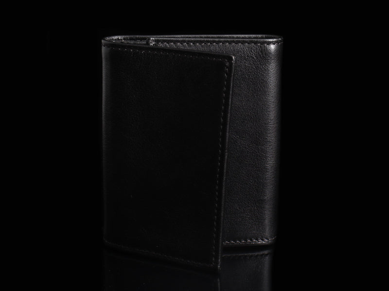 Black Calf Tri Fold Wallet
