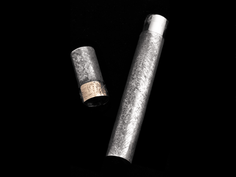 Sterling and 14k Cigar Tube - HardwareForGentlemen.com