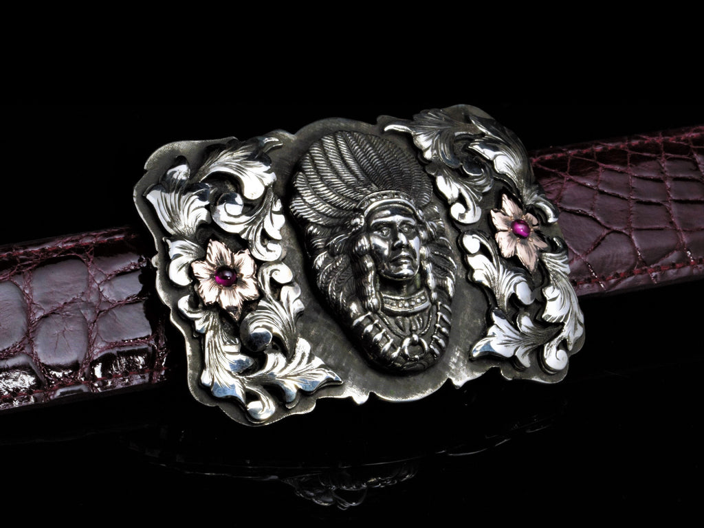 Heraldic Ute with Rubies Belt Buckles Comstock Heritage 