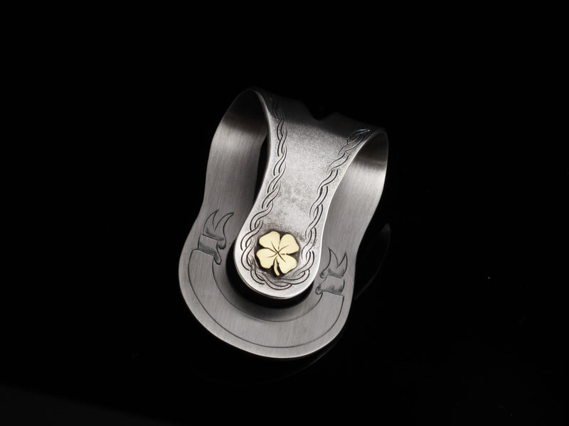 Big Wad 4 Leaf Clover Money Clip 18K - HardwareForGentlemen.com