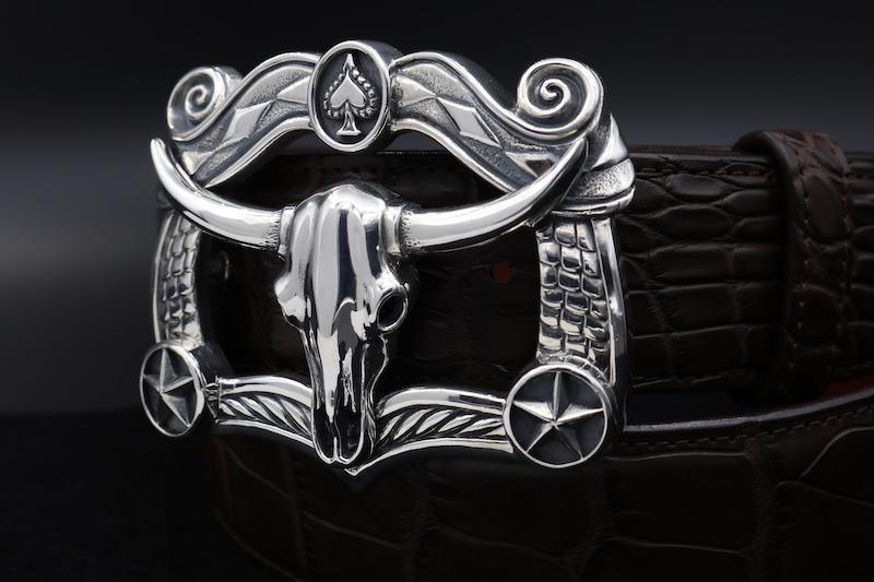 Steer Skull Trophy buckle Jeff Deegan Designs 