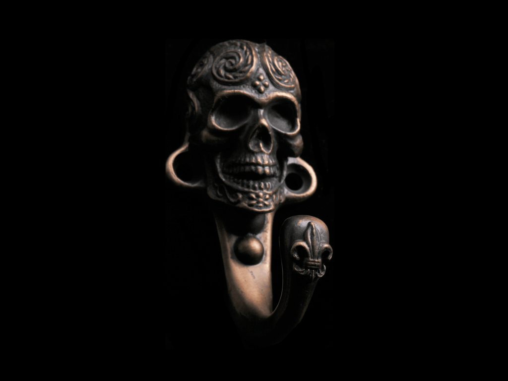 Bronze Skull Bar Hooks - HardwareForGentlemen.com