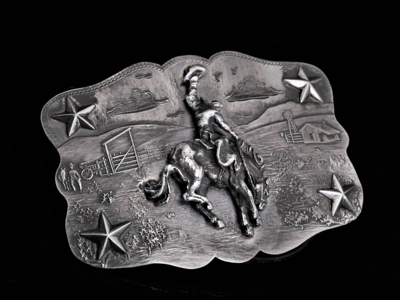 Morgan Scene, Bronco & Stars Belt Buckles Comstock Heritage 