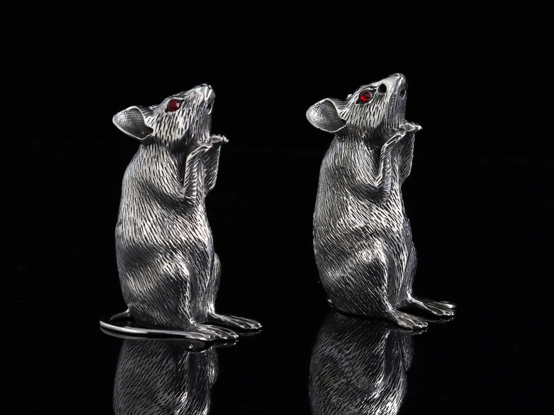 Sterling Silver Mice Salt & Pepper Shakers