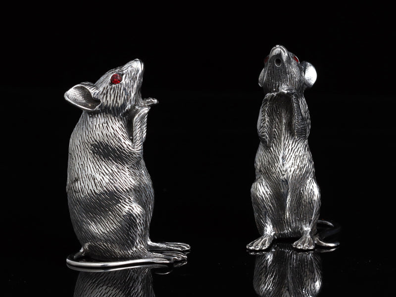 Sterling Silver Mice Salt & Pepper Shakers