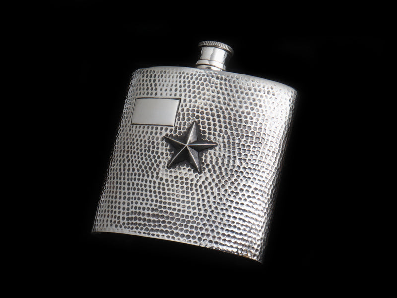 Hammered Flask with Star - HardwareForGentlemen.com