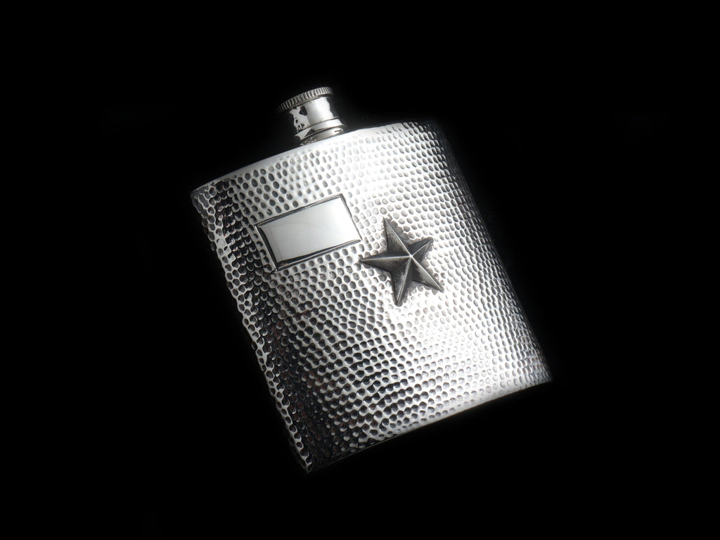 Hammered Flask with Star - HardwareForGentlemen.com