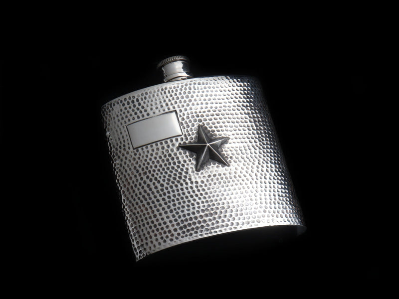 Hammered Flask with Star - HardwareForGentlemen.com