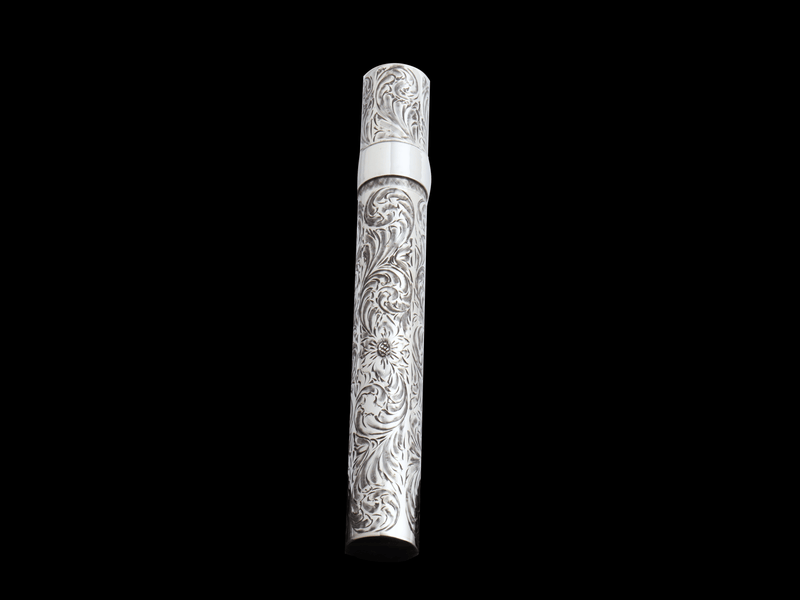 Floral Sterling Cigar Tube - HardwareForGentlemen.com