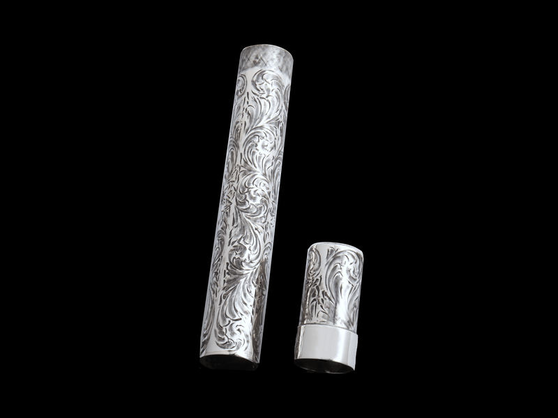 Floral Sterling Cigar Tube - HardwareForGentlemen.com