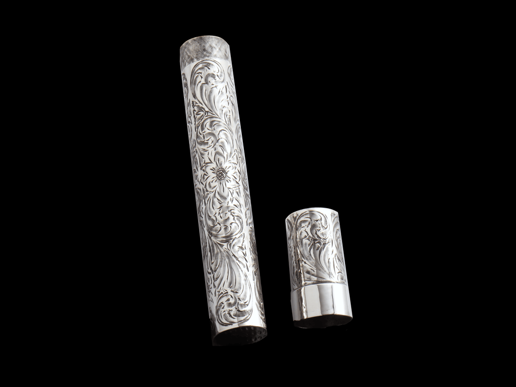 Floral Sterling Cigar Tube - HardwareForGentlemen.com