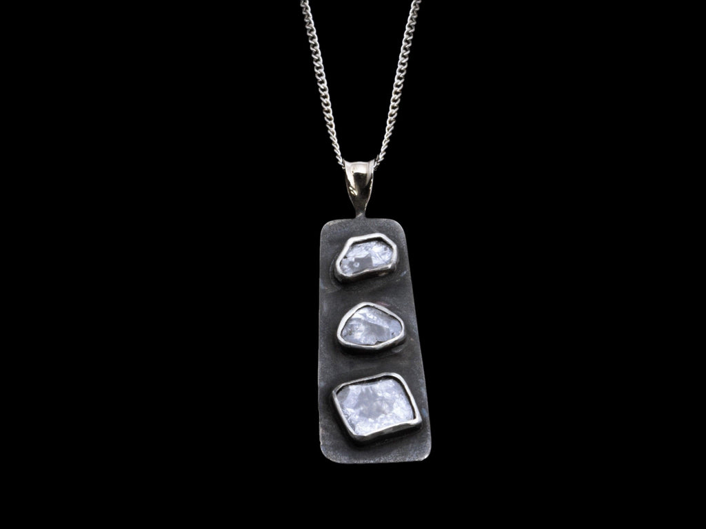 Triple Raw Diamond Necklace - HardwareForGentlemen.com