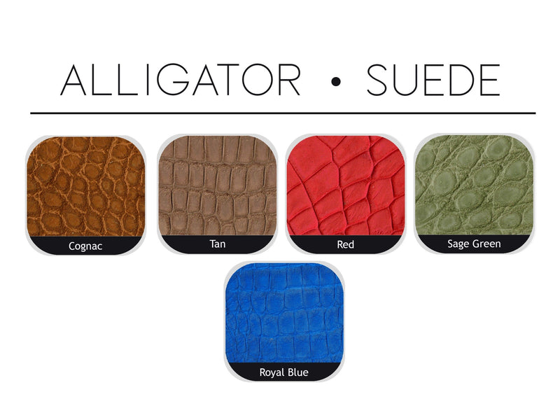 Suede Alligator Straps, 5 Colors (Special Order)