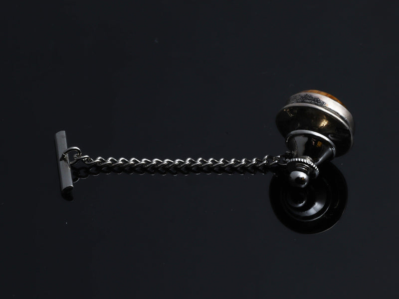 Vintage Tigers Eye Tie Tack - HardwareForGentlemen.com
