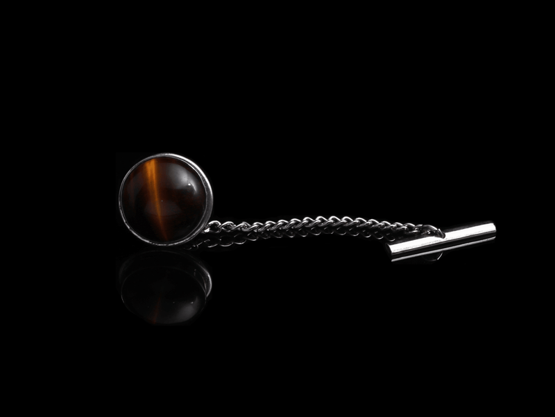 Vintage Tigers Eye Tie Tack - HardwareForGentlemen.com